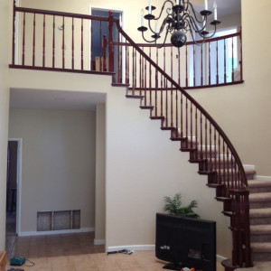Completed banister refinishing